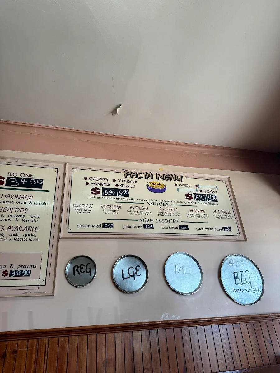 Menu, Cosmopolitan Pizzeria & Pasta Kitchen