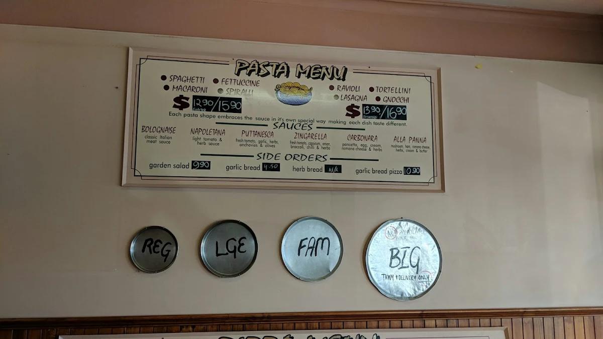 Menu, Cosmopolitan Pizzeria & Pasta Kitchen