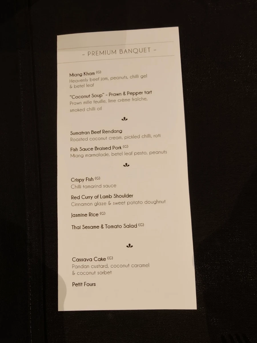 Menu, Spirit House Restaurant