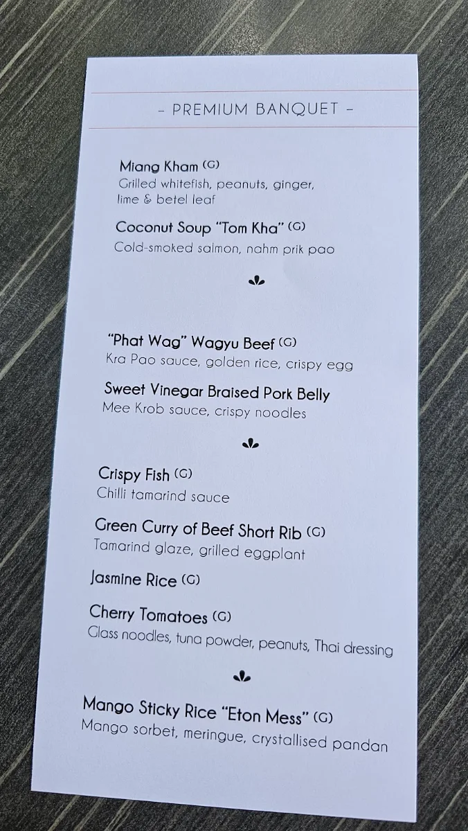 Menu, Spirit House Restaurant