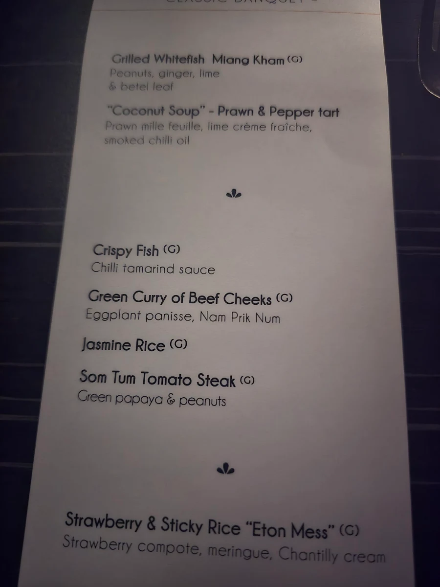 Menu, Spirit House Restaurant