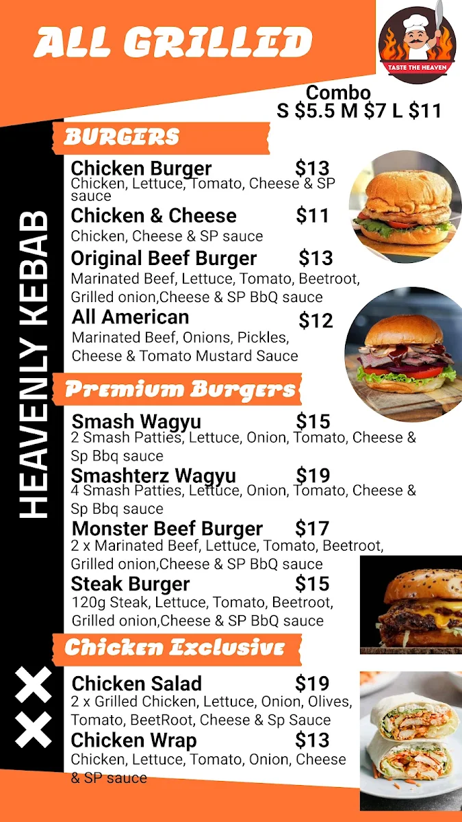 Menu, Heavenly Kebab & Grill