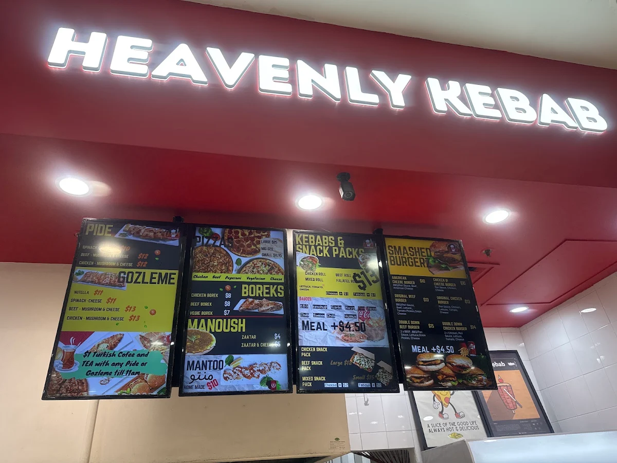 Menu, Heavenly Kebab & Grill