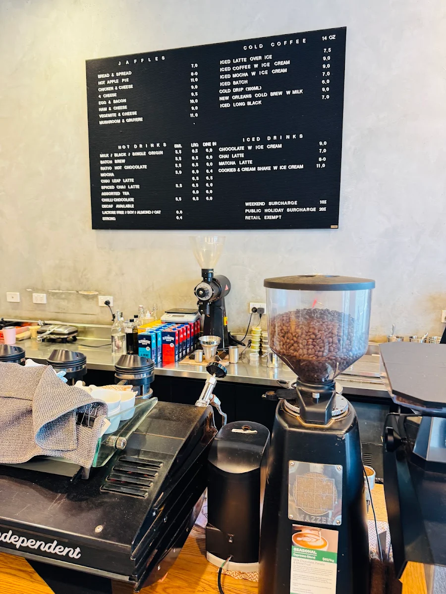 Menu, Axil Coffee Roasters Glenferrie