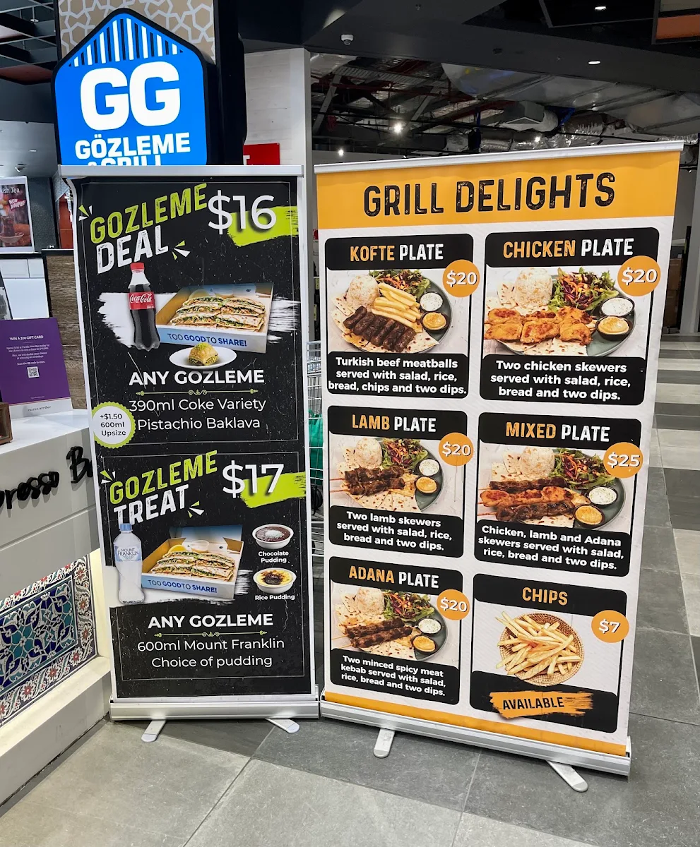 Menu, Gozleme & Grill
