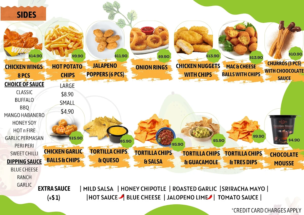 Menu, Tacobar Seaford
