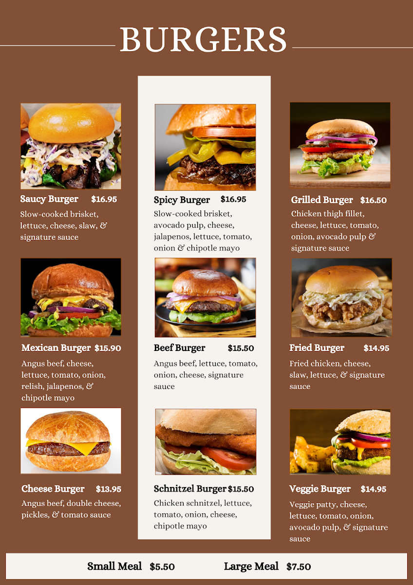 Menu, Osaucy
