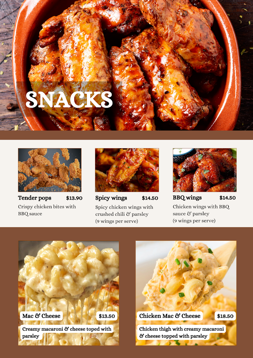 Menu, Osaucy