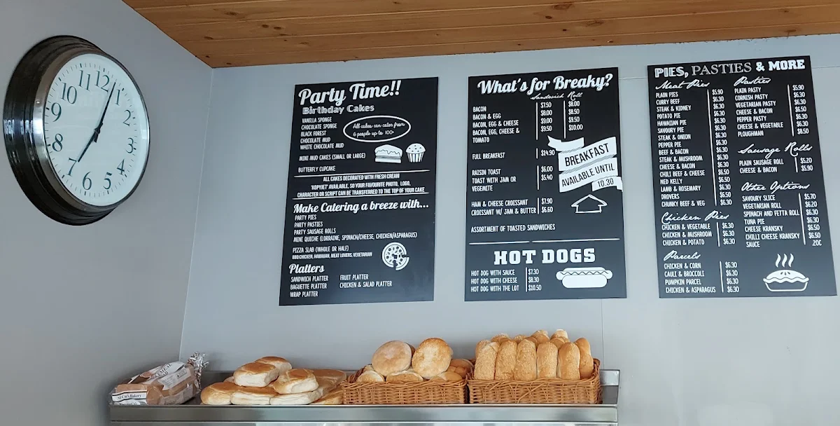 Menu, Strath Corner Bakery