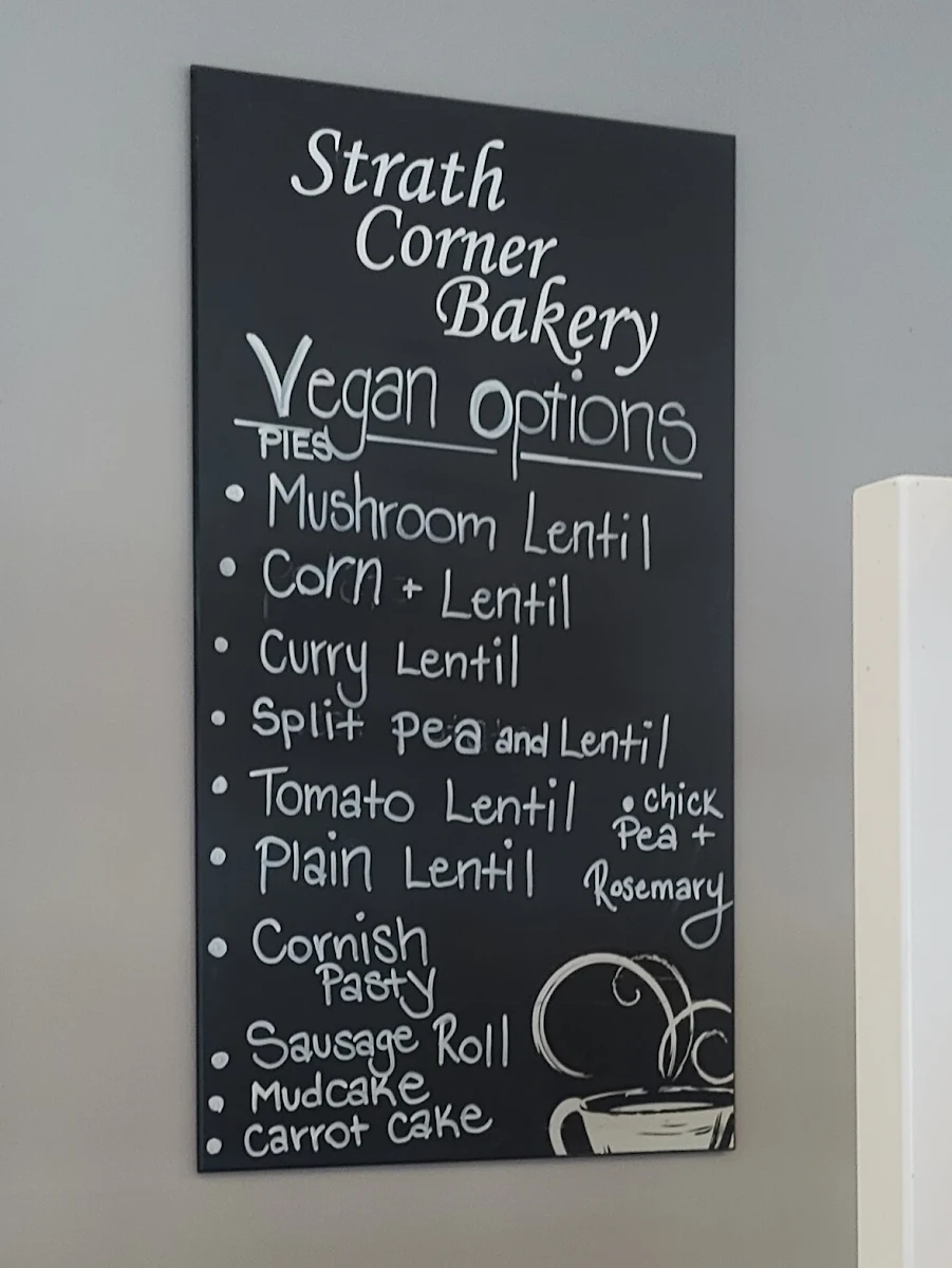 Menu, Strath Corner Bakery