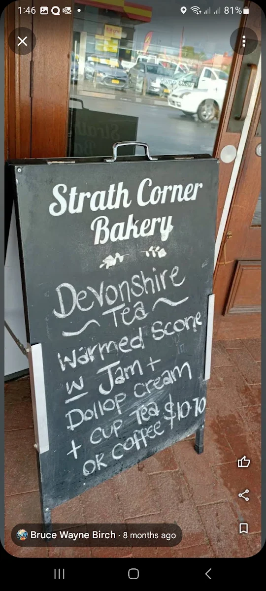 Menu, Strath Corner Bakery