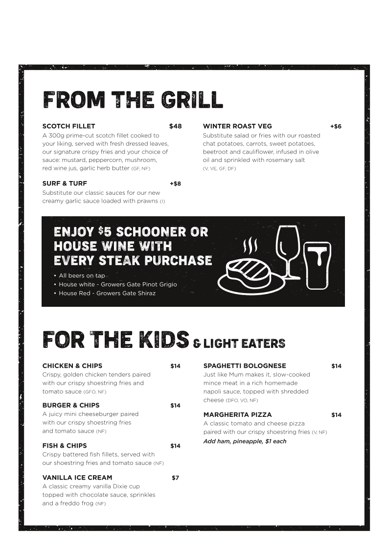 Menu, Pig and Whistle Hotel | Trentham VIC