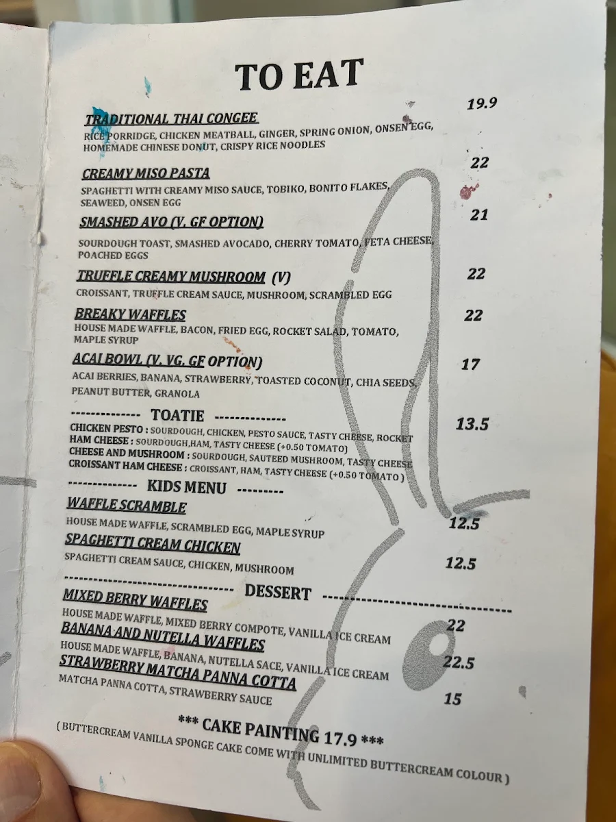 Menu, MEEYA CAFE