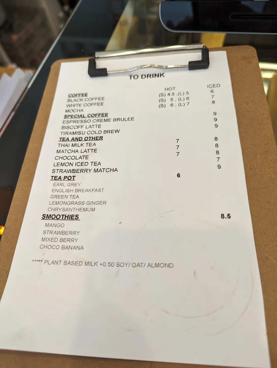 Menu, MEEYA CAFE