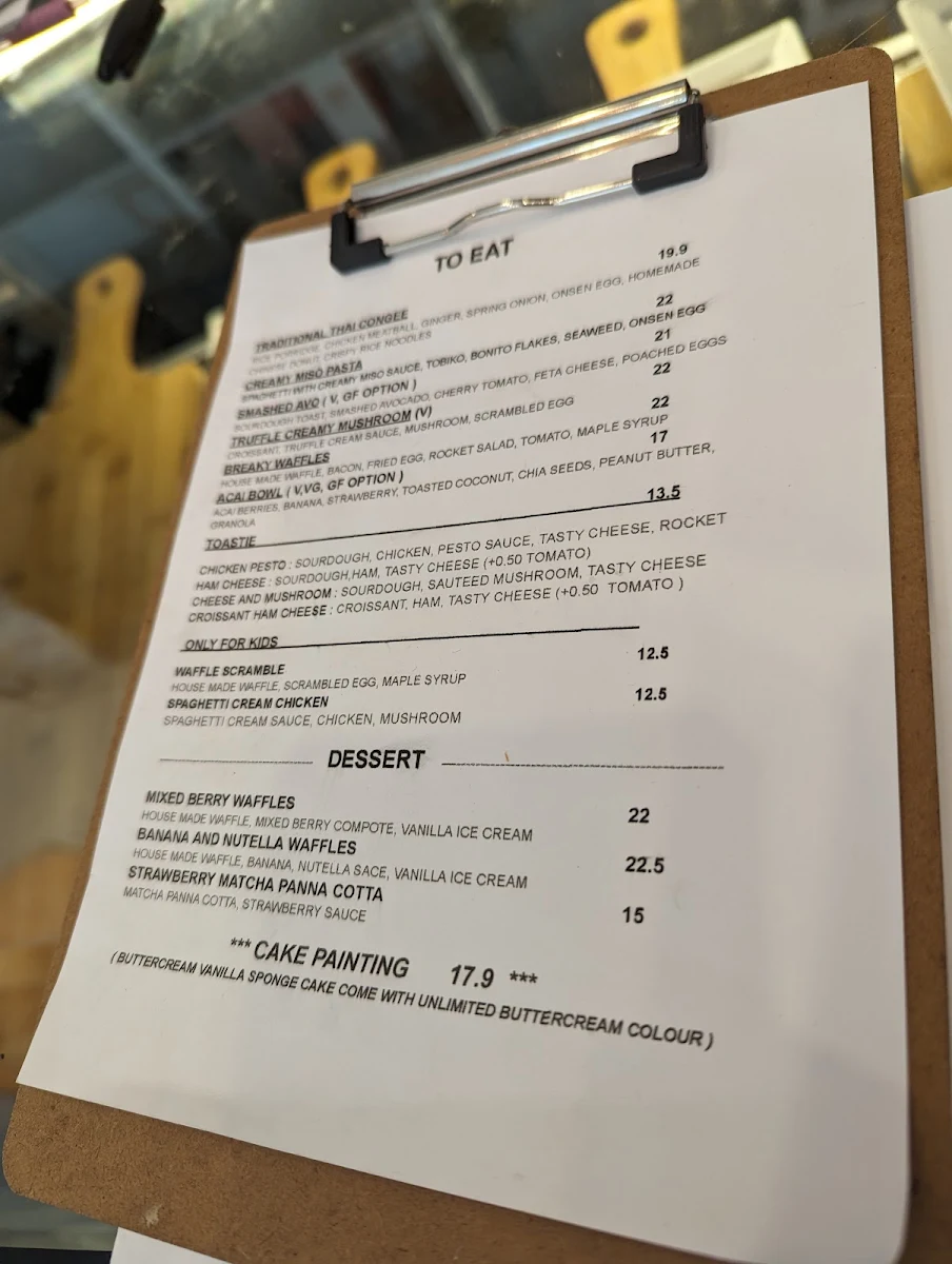 Menu, MEEYA CAFE
