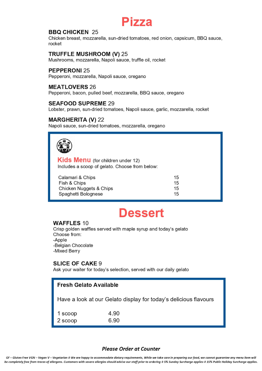 Menu, Grove Social