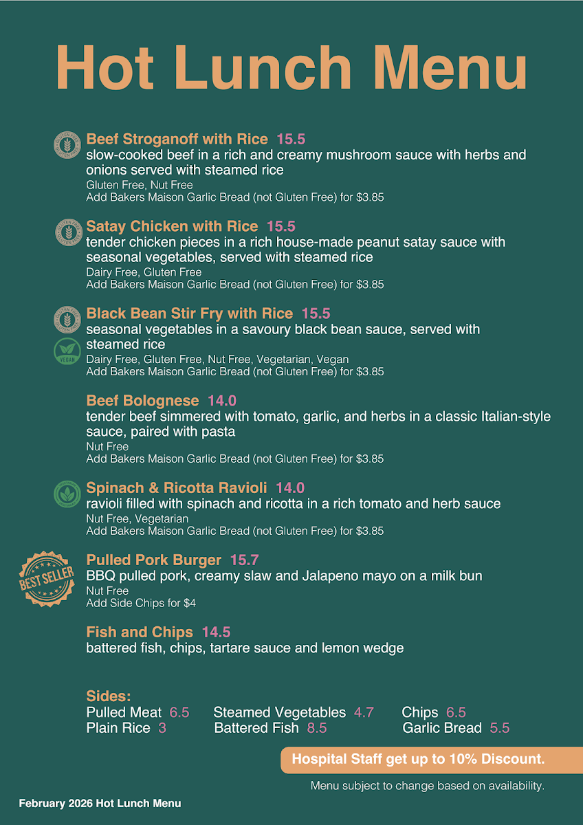 Menu, LifeGrain Hornsby