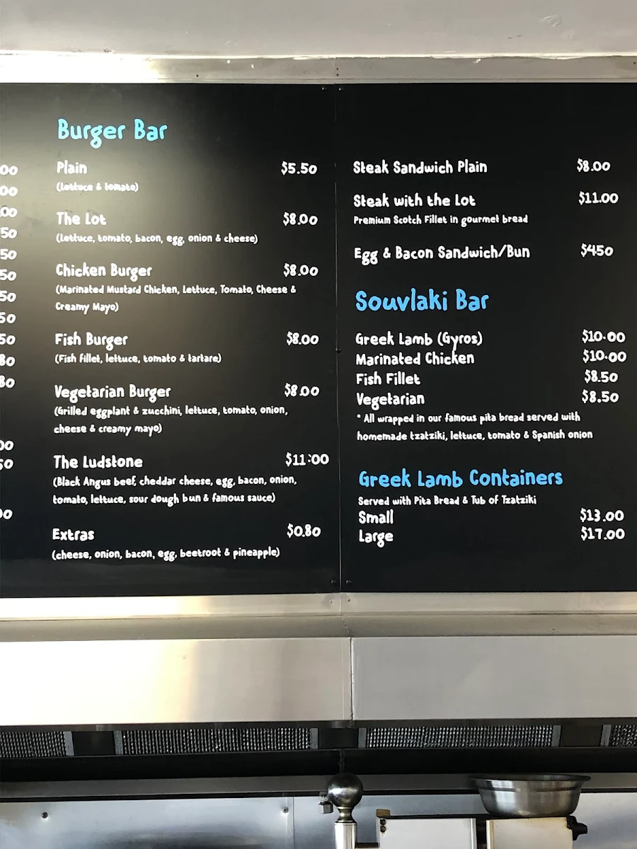 Menu, Blue Sea Fish & Chips