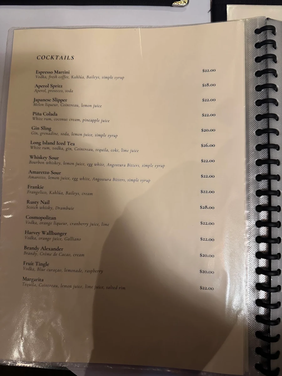 Menu, North Britain Hotel