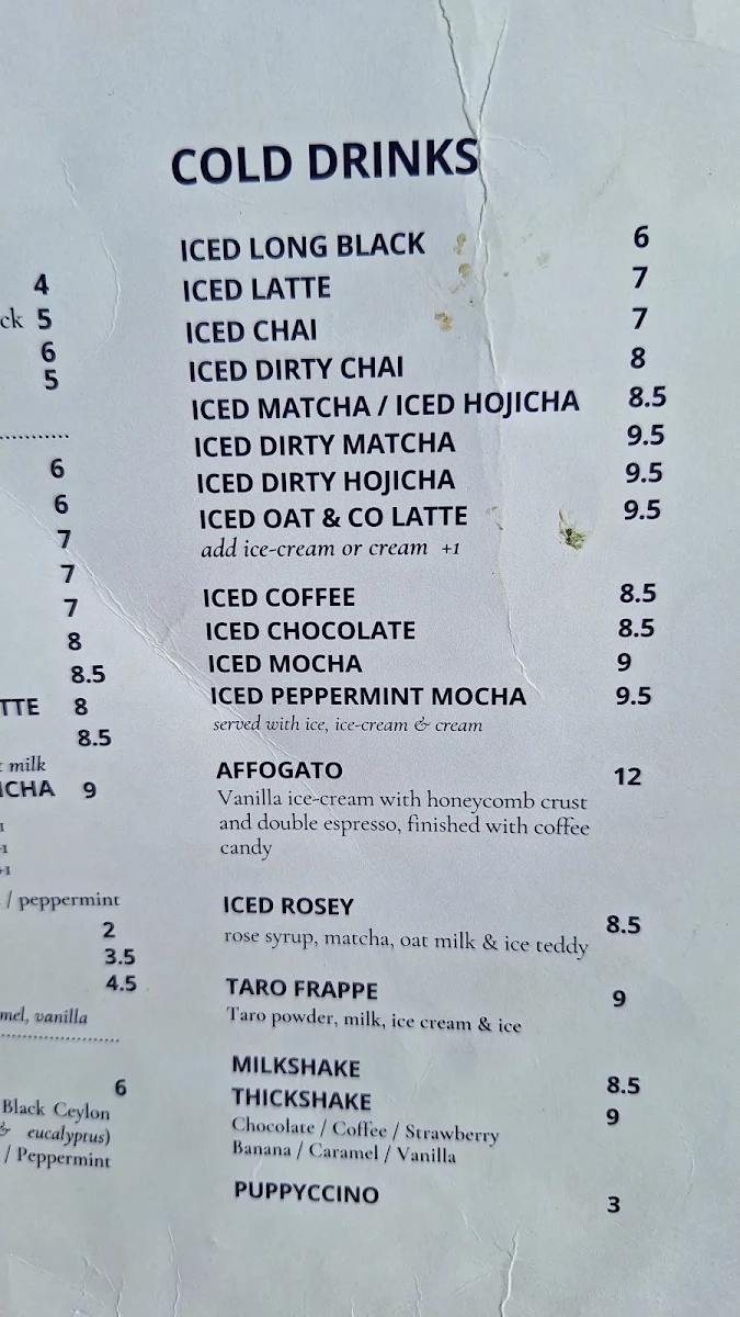 Menu, Early Edition