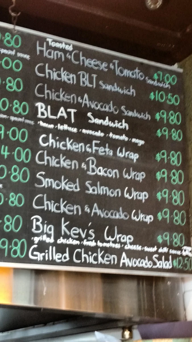 Menu, Cafein Bar