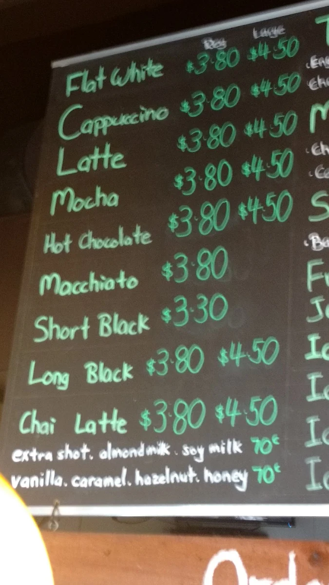 Menu, Cafein Bar