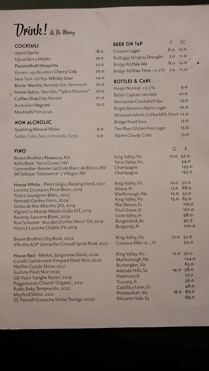 Menu, Hometown