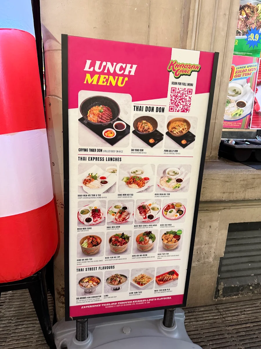 Menu, Khaosan Lane