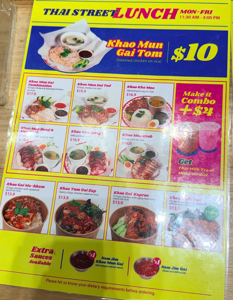 Menu, Khaosan Lane