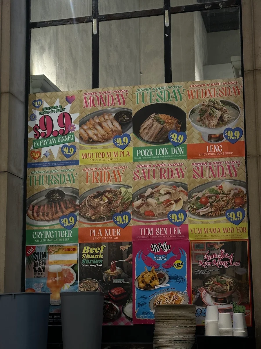 Menu, Khaosan Lane