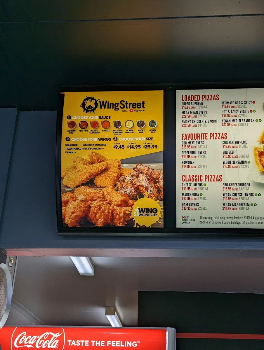 Menu, Pizza Hut Bentleigh East