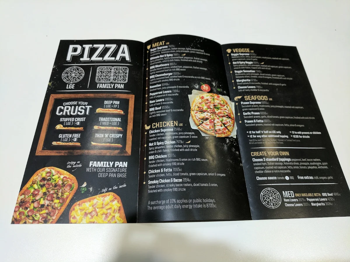 Menu, Pizza Hut Bentleigh East