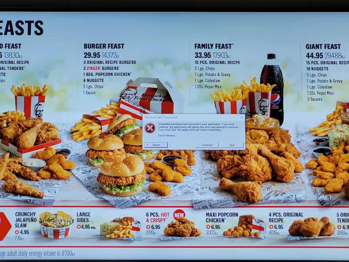 Menu, KFC Unanderra