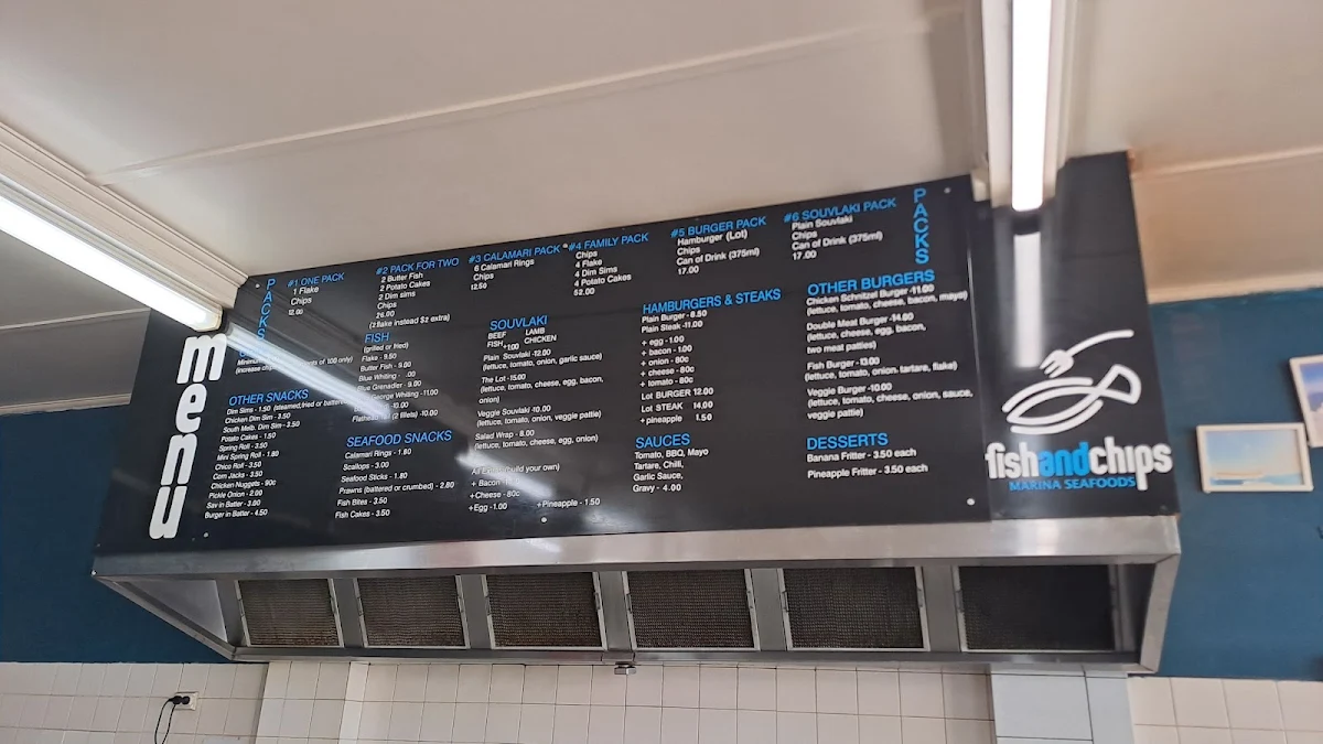 Menu, Marina Seafood