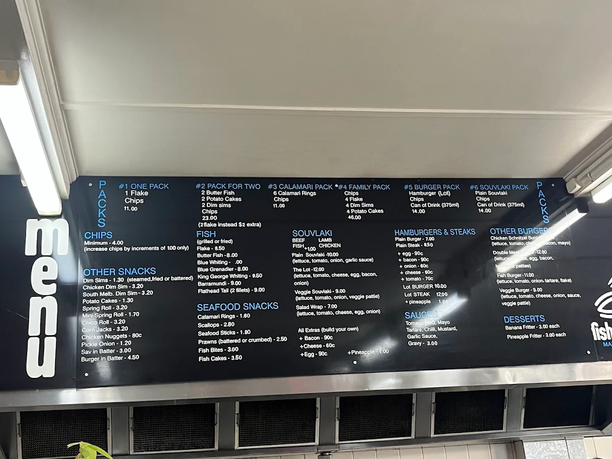 Menu, Marina Seafood