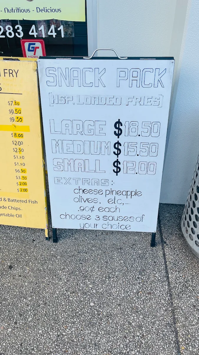 Menu, Bayside Kebab