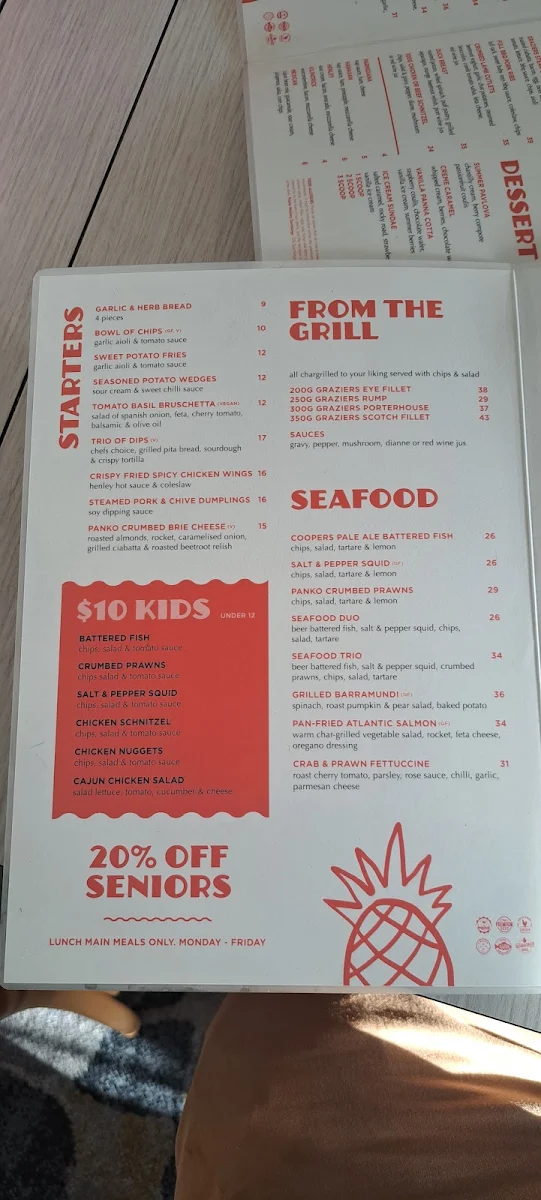 Menu, Henley Beach Hotel