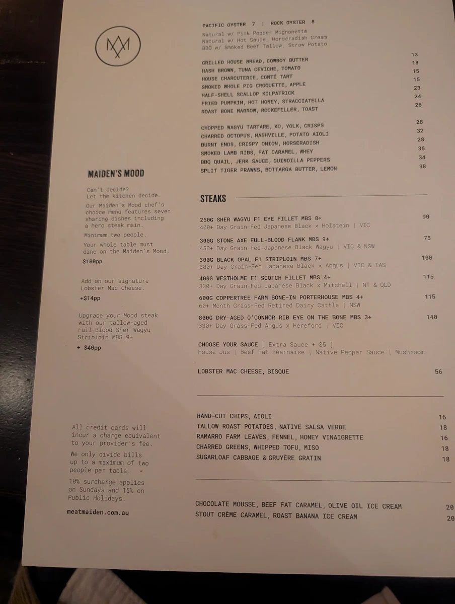 Menu, Meatmaiden