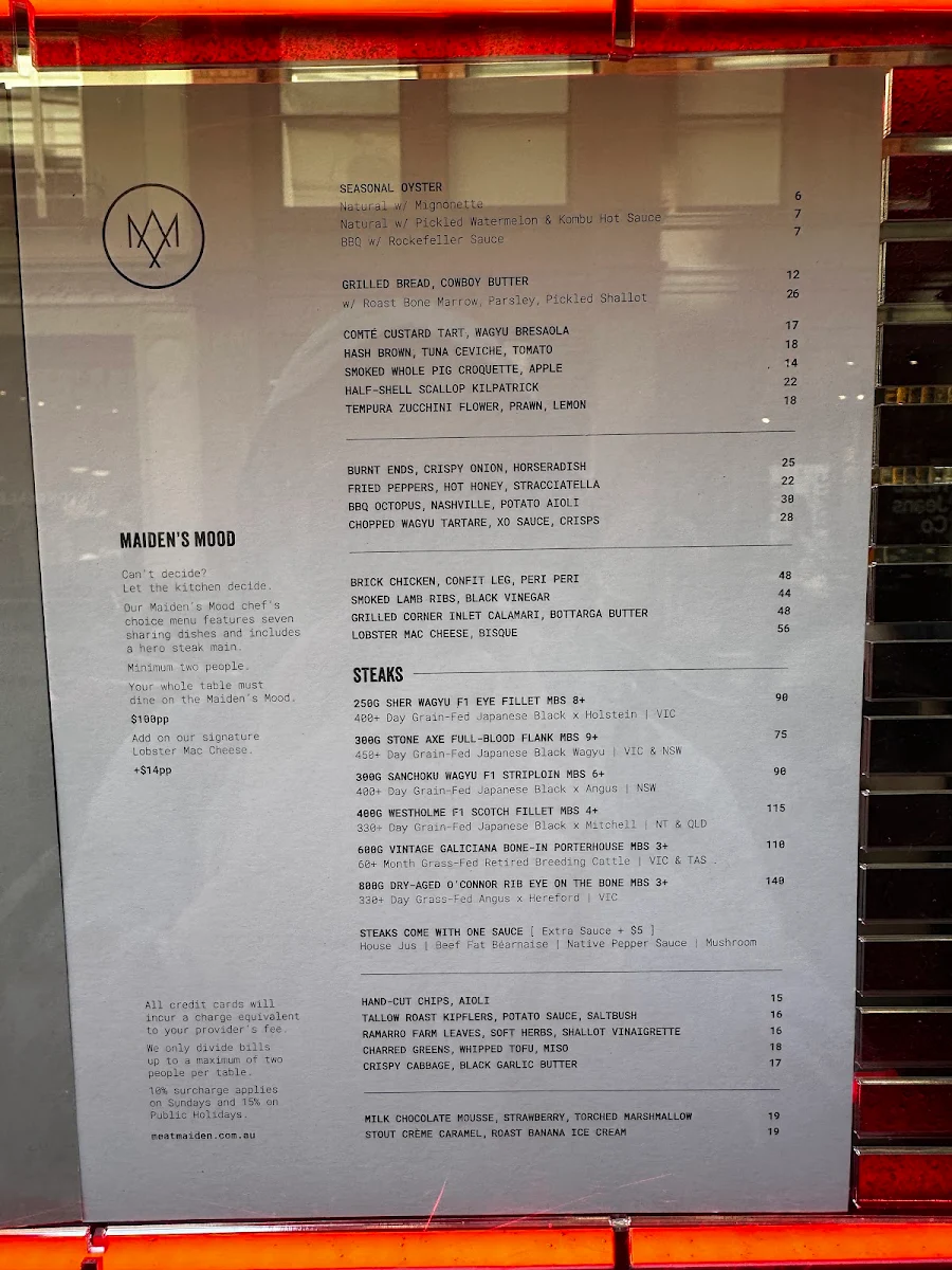 Menu, Meatmaiden