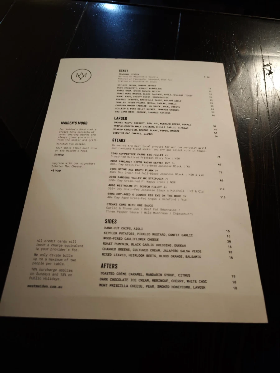 Menu, Meatmaiden