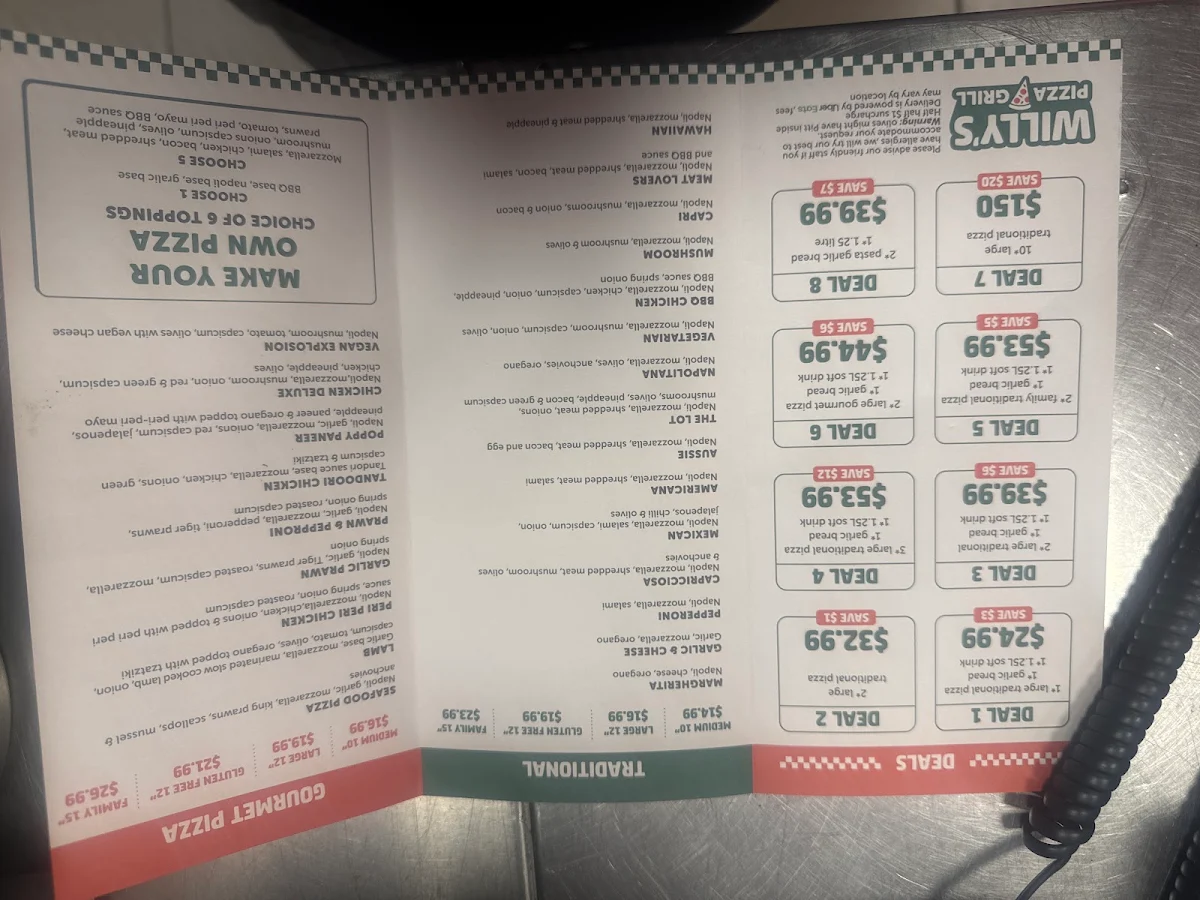 Menu, Dessert Nation (Yarraville)