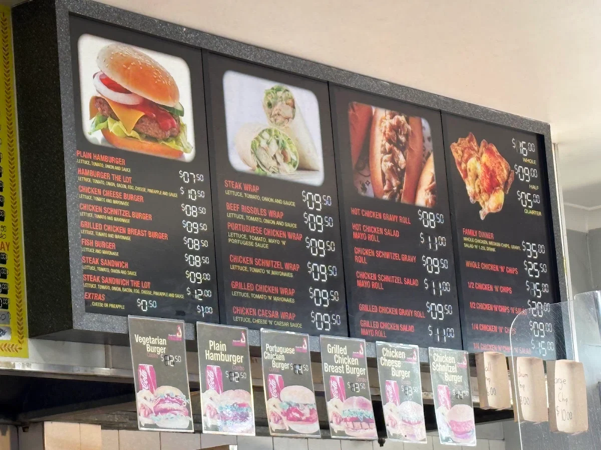 Menu, Rooty Hill Charcoal Chicken