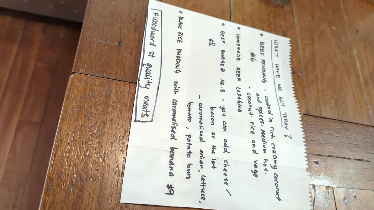 Menu, CAJE Kitchen