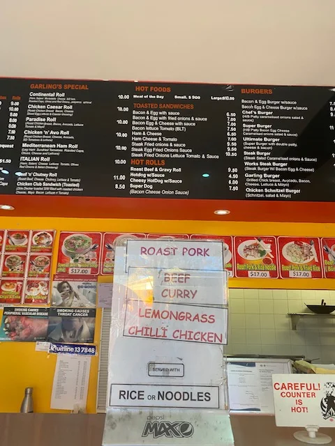 Menu, Garling Cafe & Lunch