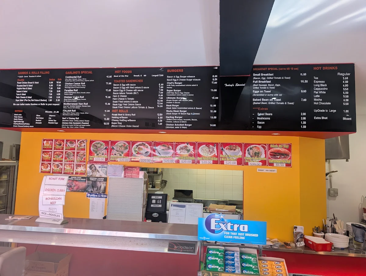 Menu, Garling Cafe & Lunch