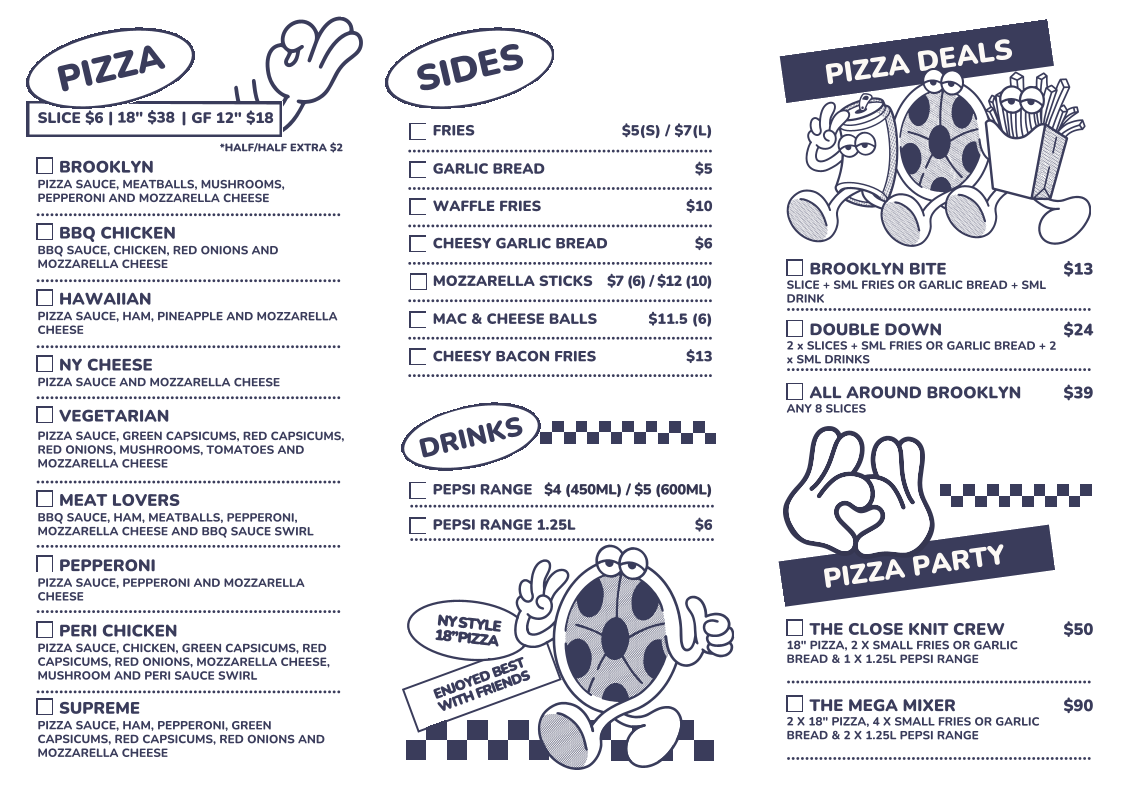 Menu, Brooklyn Slice Slacks Creek