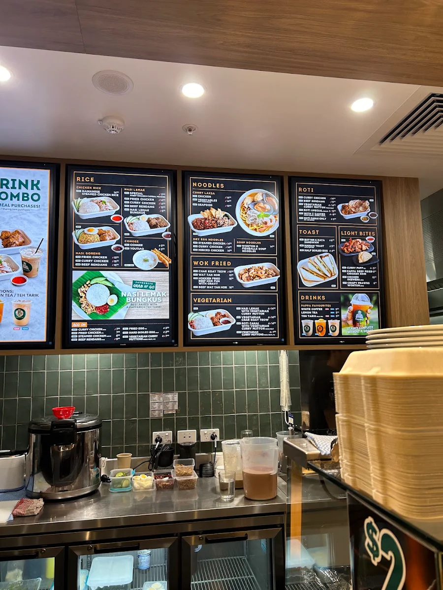 Menu, PappaRich Melbourne Uni