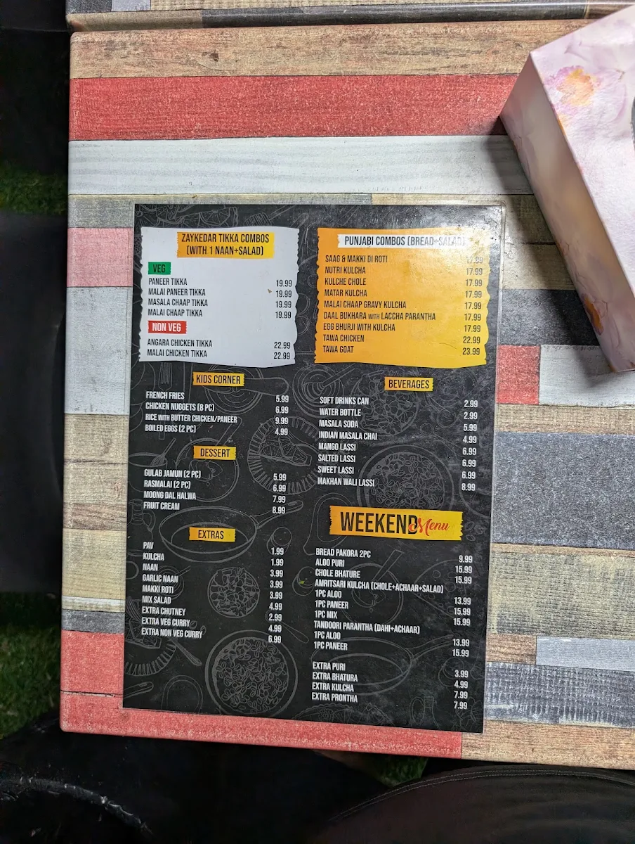 Menu, Social adda food truck
