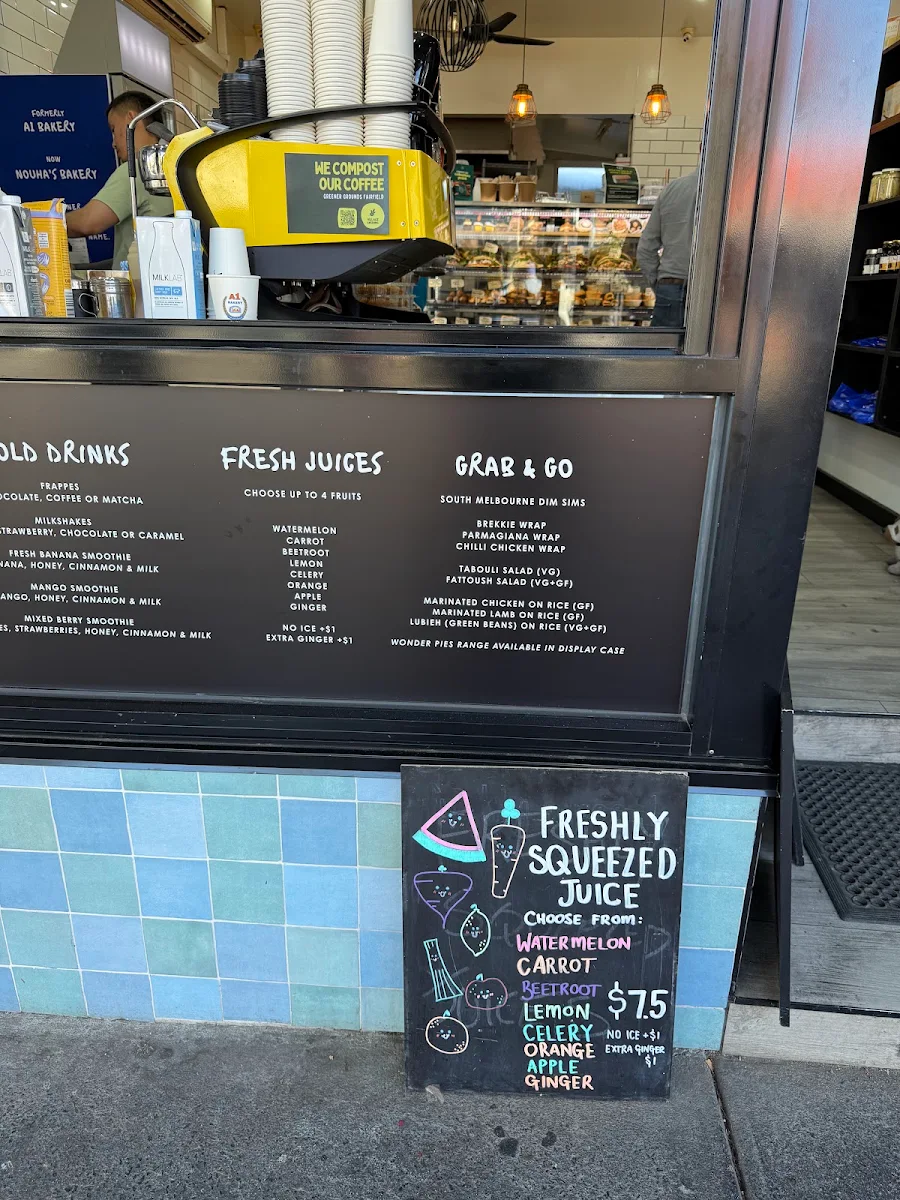 Menu, Nouha’s Bakery