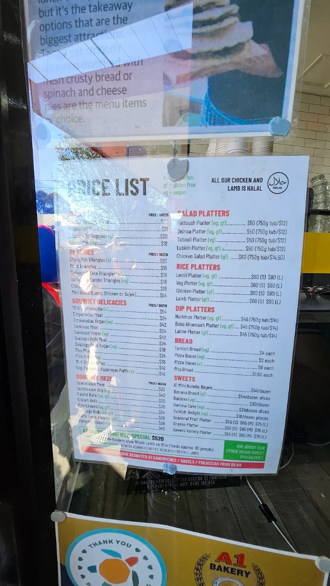 Menu, Nouha’s Bakery